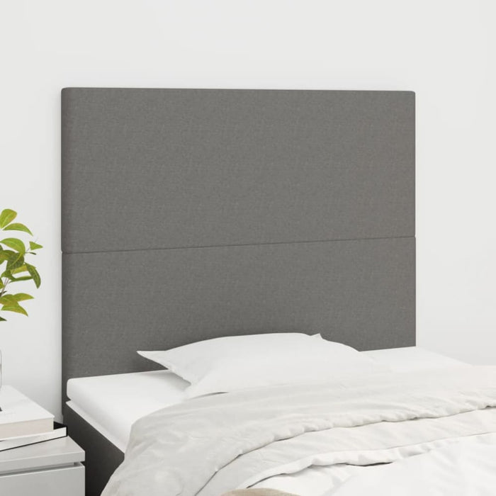 King Single Size Headboards 2 Pcs Dark Grey 100x5x78/88 Cm