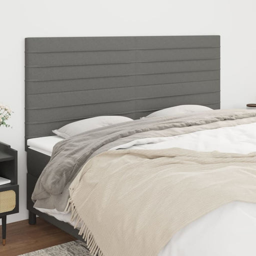 King Single Size Headboards 4 Pcs Dark Grey 100x5x78/88 Cm
