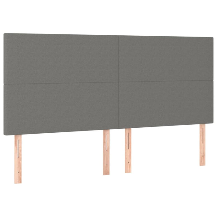 King Single Size Headboards 4 Pcs Dark Grey 100x5x78/88 Cm