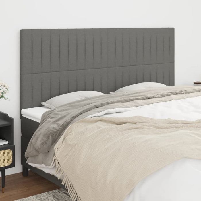 King Single Size Headboards 4 Pcs Dark Grey 100x5x78/88 Cm
