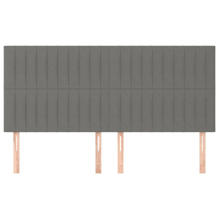 King Single Size Headboards 4 Pcs Dark Grey 100x5x78/88 Cm