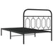 King Single Size Metal Bed Frame With Headboard Black