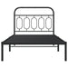 King Single Size Metal Bed Frame With Headboard Black