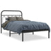 King Single Size Metal Bed Frame With Headboard Black