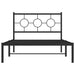 King Single Size Metal Bed Frame with Headboard Black