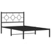 King Single Size Metal Bed Frame with Headboard Black