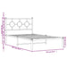 King Single Size Metal Bed Frame with Headboard Black