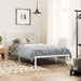 King Single Size Metal Bed Frame With Headboard White