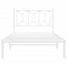 King Single Size Metal Bed Frame With Headboard White