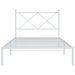 King Single Size Metal Bed Frame With Headboard White