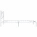 King Single Size Metal Bed Frame With Headboard White