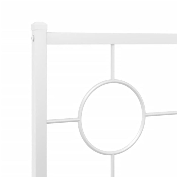 King Single Size Metal Bed Frame with Headboard White