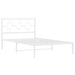 King Single Size Metal Bed Frame with Headboard White