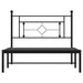 King Single Size Metal Bed Frame with Headboard Black