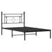 King Single Size Metal Bed Frame with Headboard Black
