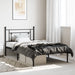 King Single Size Metal Bed Frame with Headboard Black