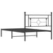 King Single Size Metal Bed Frame with Headboard Black