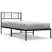 King Single Size Metal Bed Frame with Headboard Black