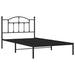 King Single Size Metal Bed Frame with Headboard Black