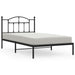 King Single Size Metal Bed Frame with Headboard Black