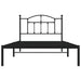 King Single Size Metal Bed Frame with Headboard Black
