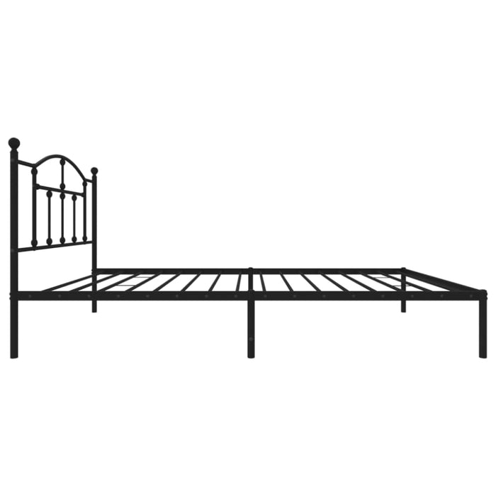 King Single Size Metal Bed Frame with Headboard Black