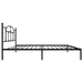 King Single Size Metal Bed Frame with Headboard Black