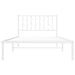 King Single Size Metal Bed Frame with Headboard White