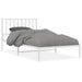 King Single Size Metal Bed Frame with Headboard White