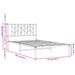 King Single Size Metal Bed Frame with Headboard White