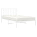 King Single Size Metal Bed Frame with Headboard White