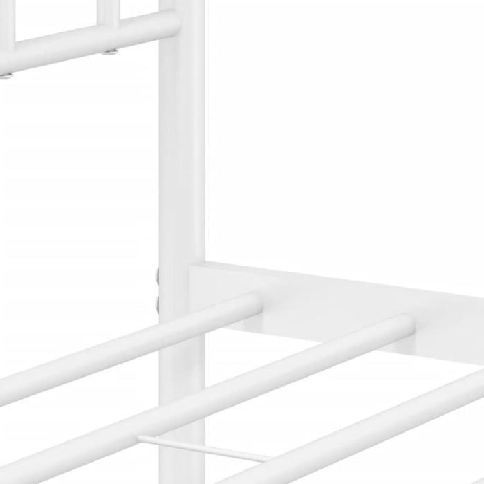 King Single Size Metal Bed Frame with Headboard White