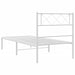 King Single Size Metal Bed Frame with Headboard White