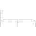 King Single Size Metal Bed Frame with Headboard White