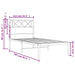 King Single Size Metal Bed Frame with Headboard White