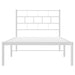 King Single Size Metal Bed Frame with Headboard White