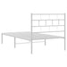 King Single Size Metal Bed Frame with Headboard White