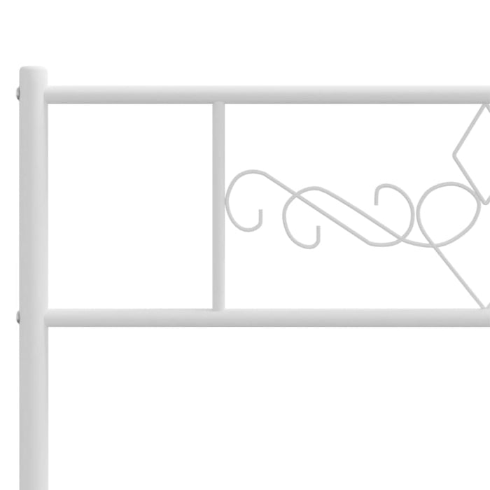 King Single Size Metal Bed Frame with Headboard White