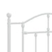 King Single Size Metal Bed Frame with Headboard White