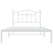 King Single Size Metal Bed Frame with Headboard White