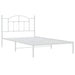 King Single Size Metal Bed Frame with Headboard White