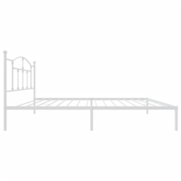 King Single Size Metal Bed Frame with Headboard White