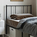 King Single Size Metal Headboard Black 107 Cm Tpxpob