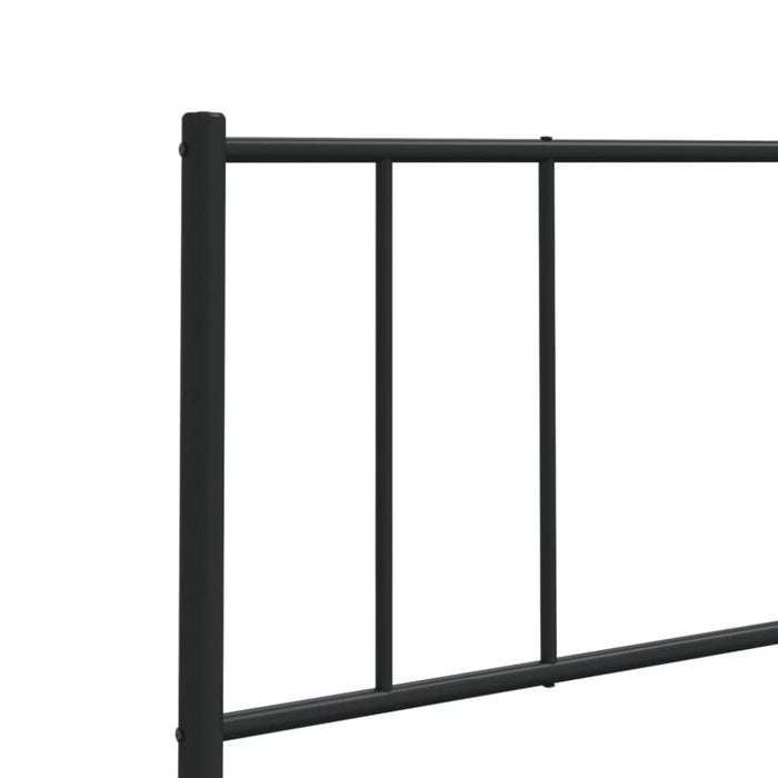 King Single Size Metal Headboard Black 107 Cm Tpxpob