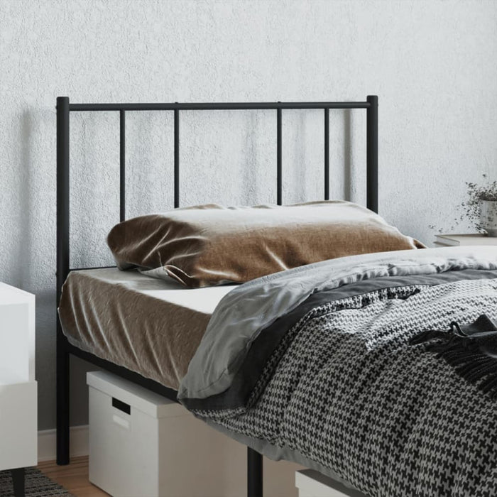 King Single Size Metal Headboard Black 107 Cm Tpxpob