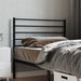King Single Size Metal Headboard Black 107 Cm Tpxtak