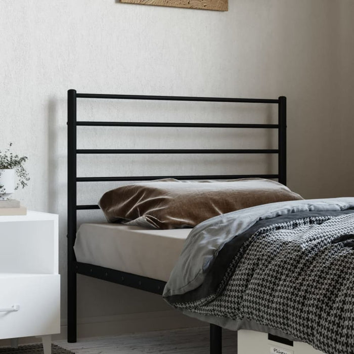 King Single Size Metal Headboard Black 107 Cm Tpxtak