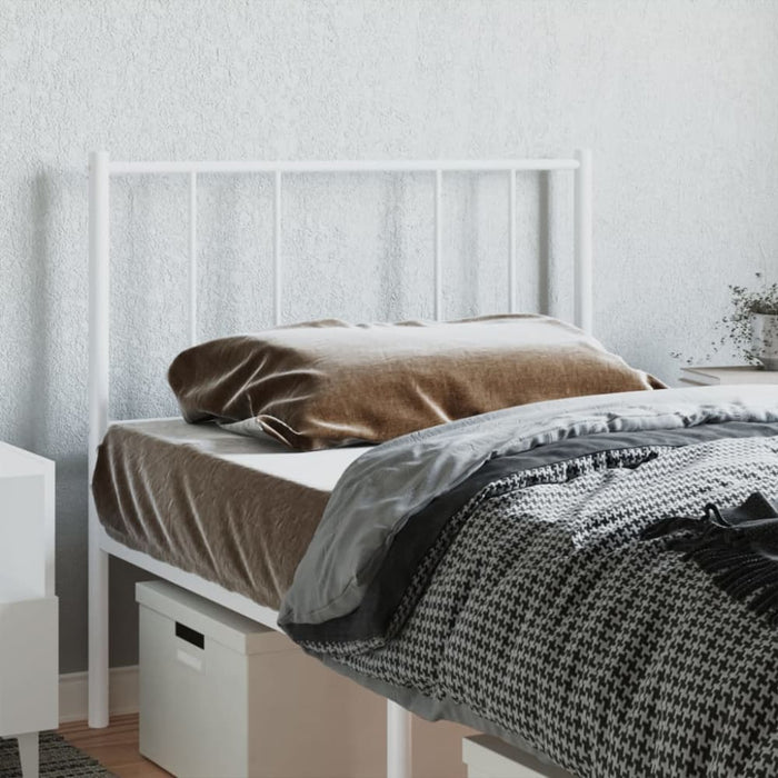 King Single Size Metal Headboard White 107 Cm Tpxppk