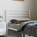 King Single Size Metal Headboard White 107 Cm Tpxtkn