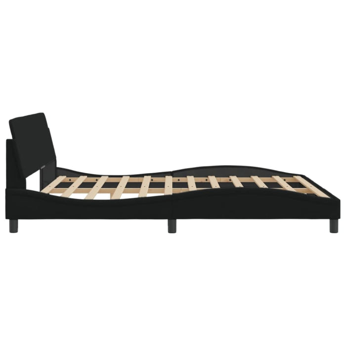 King Size Bed Frame With Headboard Black 183x203 Cm Fabric